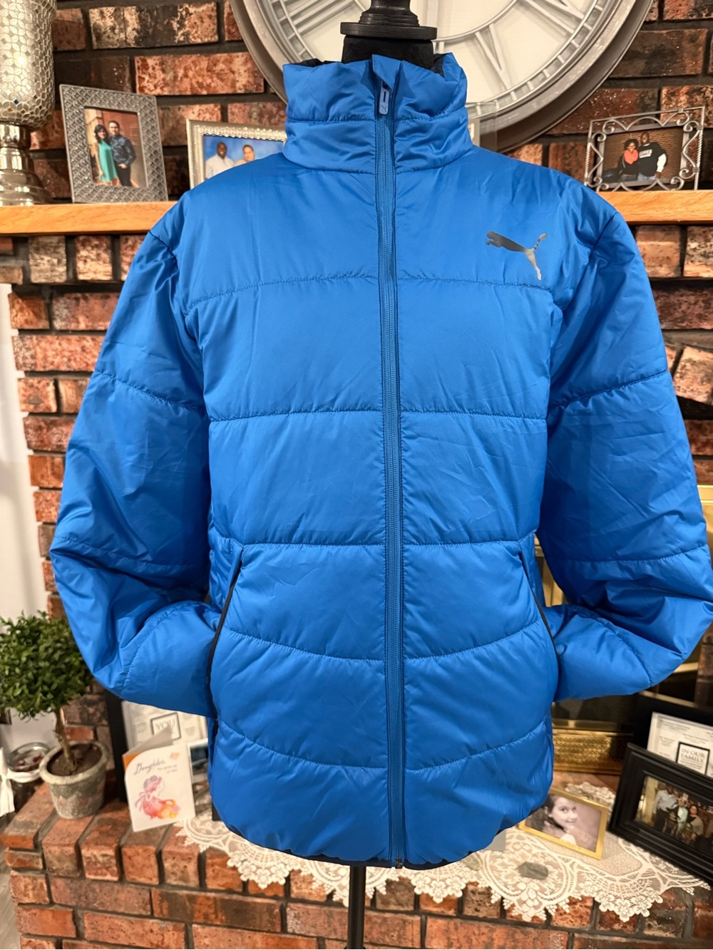 Puma Bright Blue Quilted Puffer Jacket - Men's